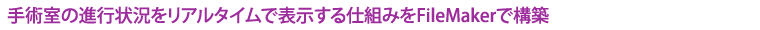 ��p���̐i�s�󋵂����A���^�C���ŕ\������d�g�݂�FileMaker�ō\�z