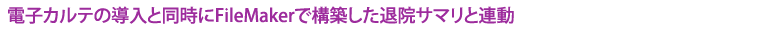 �d�q�J���e�̓����Ɠ�����FileMaker�ō\�z�����މ@�T�}���ƘA��