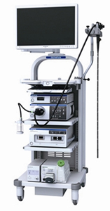 内視鏡システム専用のカートに搭載されたEVIS EUS 内視鏡用超音波観測装置EU-ME2 PREMIER PLUS