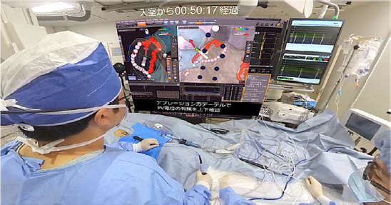 名医の手技や医療機器の活用法を，実際の手術室を再現する形で体感することができる医療研修VR ※画像は開発中のもの。