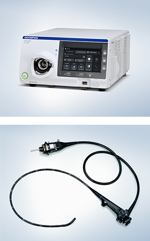 （上）EVIS X1 ビデオシステムセンター OLYMPUS CV-1500 （下）EVIS X1 上部消化管汎用ビデオスコープOLYMPUS GIF-EZ1500