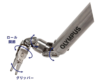 ロール関節を有した先端3自由度処置具