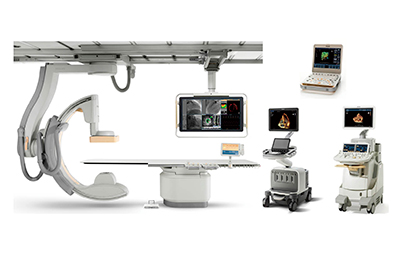 図1　ハイブリッド手術室内などにおいてLive 3D TEEを使用可能な超音波診断装置