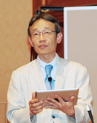 SessionⅢの最後に行われた福田国彦氏によるモバイル端末を使ったsyngo.viaのデモンストレーション