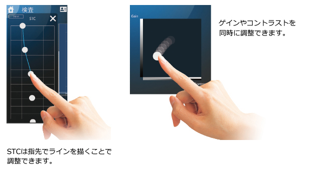 画像調整は指先でなぞるだけ。