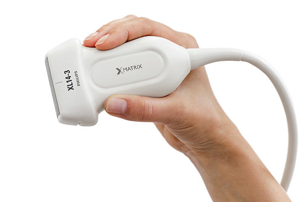 2D/3D/4D表示が可能なxMATRIXトランスデューサ「XL14-3」