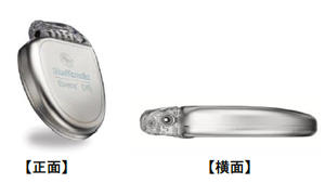 中央部から端にかけて厚みがゆるやかに薄くなるPhysioCurveデザインを採用した「Evera ICDシリーズ」（写真はEvera ICDデュアルチャンバ モデル）