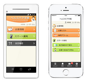 「ヘルスケア手帳」スマホアプリ画面イメージ