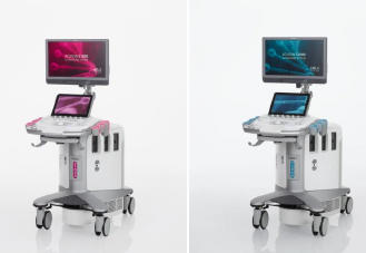 左から「ACUSON S1000 HELX Evolution」，「ACUSON S2000 HELX Evolution」