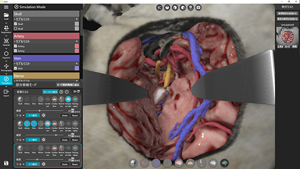 開発したソフトウェア「GRID」の画面