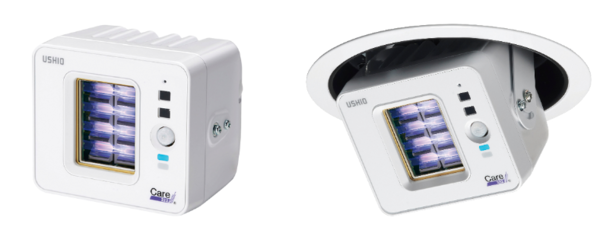 抗ウイルス・除菌用紫外線照射装置　Care222® iシリーズ （左）ベーシックタイプ i-BT　（右）ユニバーサルダウンライトタイプ i-UDT