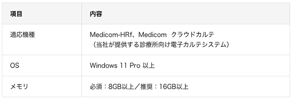 適応機種・動作環境
