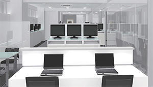 内装はモニター表示を考慮した無彩色で統一