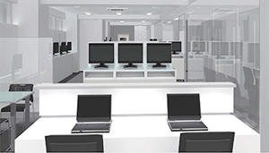 内装はモニター表示を考慮した無彩色で統一