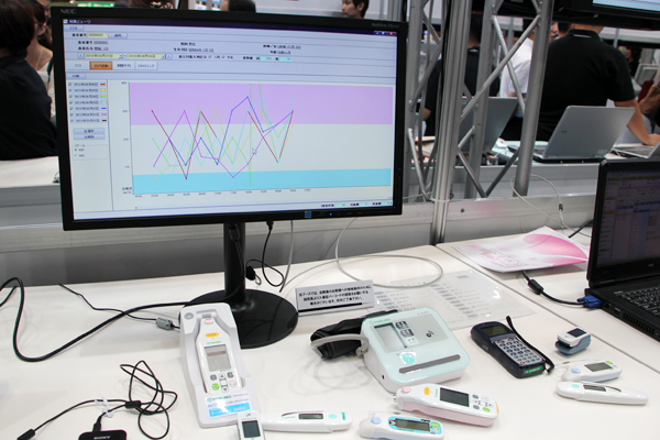 体温計や血糖計などの機器とのデータ連携を提供
