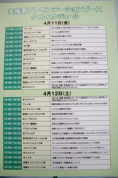 プレゼンテーションのタイムスケジュール