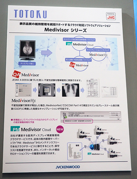 医用ディスプレイ精度管理クラウドサービス「PM Medivisor Cloud」のパネル