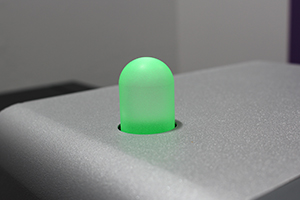 DiscWatchステータスライト。遠くからでも，ディスク発行の状態を確認することができる。