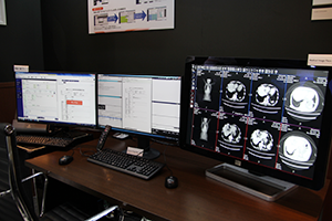 Medical Image Placeを活用したシステムを模擬読影室で紹介