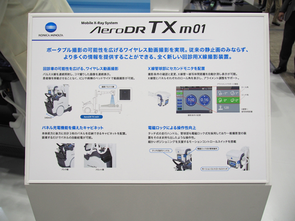AeroDR TX m01の特長を紹介するパネル