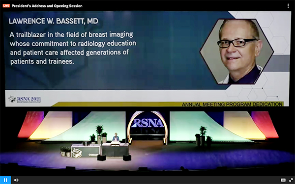 数々の功績が紹介されたLawrence W. Bassett氏