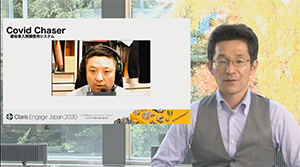 「COVID-19 北海道のコロナ感染症対策を支援」を講演した有賀氏（右）
