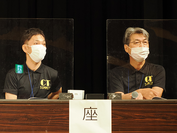 技術講演座長：船間芳憲 氏（熊本大学）（写真左）と宮下宗治 氏（耳鼻咽喉科麻生北見病院）