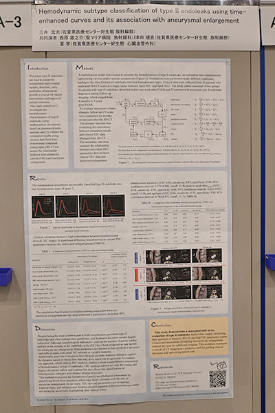 Cum Laude（国際部門） Hemodynamic subtype classification of type II endoleaks using time-enhanced curves and its association with aneurysmal enlargement 三井宏太 氏（佐賀県医療センター好生館）